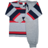 0336 Pijama Listrado Cinza Marinho e Vermelho com Calça Cinza 2 +R$ 55,00